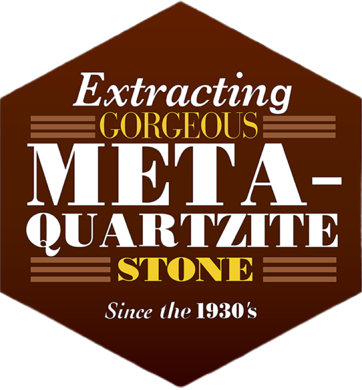 lvr new logo Brown logo with white and yellow text extracting gorgeous meta-Quartzite stone since the 1930s.